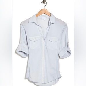 James Perse button-down contrast cotton shirt